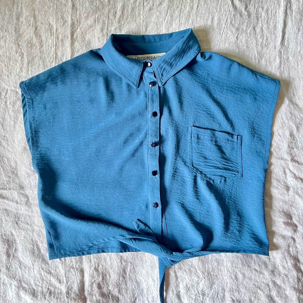 Independent Designer Crop Button Down